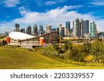 Panoramic view of Calgary in a sunny day, Canada