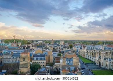 Panoramic View Of Cambridge, UK.