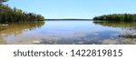 Panoramic view of Cameron Lake on Ontario Bruce Peninsula a national Canadian park