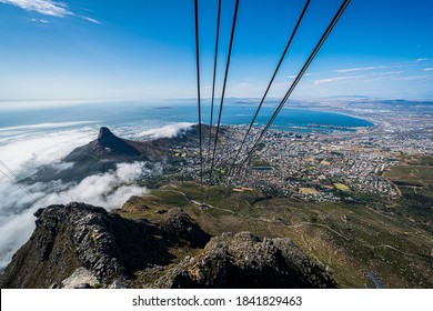 The panoramic view to Capetown from the cableway at the table mountain - Capetown - South Africa