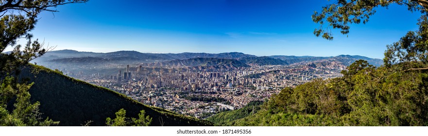 Panoramic View Of Caracas City  From Los Venados At Waraira Repano National Park. Venezuela