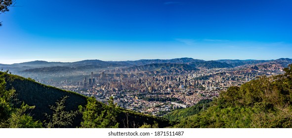 Panoramic View Of Caracas City  From Waraira Repano National Park. Venezuela