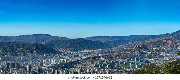 Panoramic View Of Caracas City  From Waraira Repano National Park. Venezuela