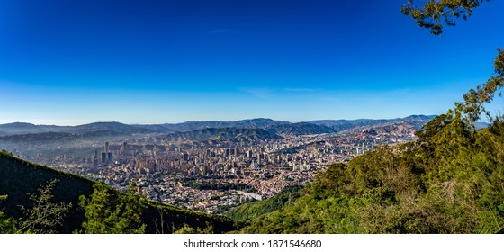 Panoramic View Of Caracas City  From Waraira Repano National Park. Venezuela