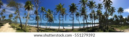 A panoramic view of a Caribbean beach