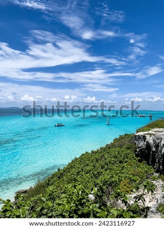 Panoramic View of Caribbean coast Isla Mujeres. Mexico. 