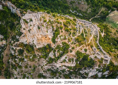 Panoramic View Of Castle De Crussol - In The Commune Of Saint-Péray That Dominates The Valley Of Rhône - Rhône-Alpes - France