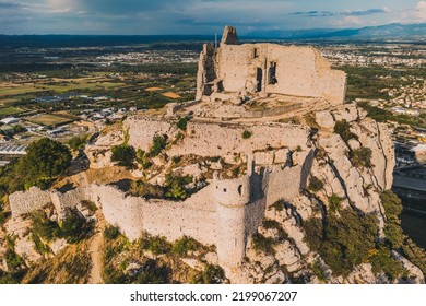 Panoramic View Of Castle De Crussol - In The Commune Of Saint-Péray That Dominates The Valley Of Rhône - Rhône-Alpes - France