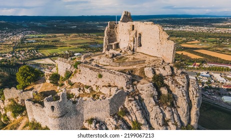 Panoramic View Of Castle De Crussol - In The Commune Of Saint-Péray That Dominates The Valley Of Rhône - Rhône-Alpes - France