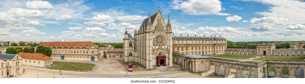 Panoramic View Of Chateau De Vincennes Castle With A Chapel, Paris, France 