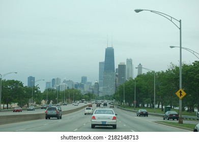 Panoramic View Of Chicago In The Rain