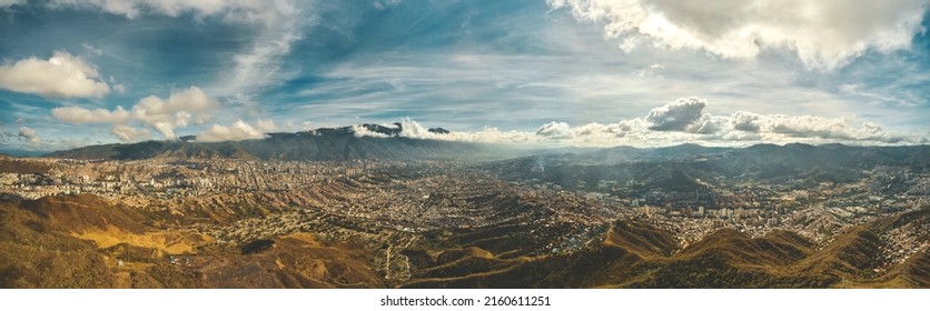 Panoramic view of the city of Caracas, west viewpoint of the city. Venezuela.