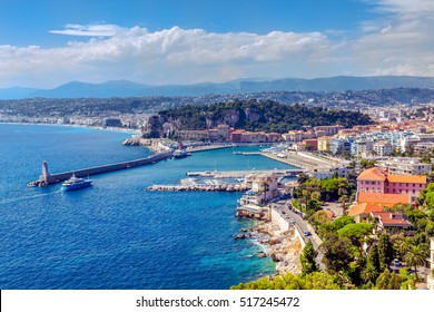 Panoramic View Of The City Of Nice, France.