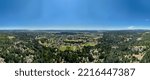 A panoramic view of the city and surrounding forests in daylight in Longview, Washington  Aerial shot 