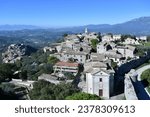 Panoramic view of Civitavecchia di Arpino, a medieval village near Rome in Italy.