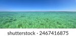 Panoramic view of clear waters of Biscayne National Park, Florida on clear sunny summer afternoon.