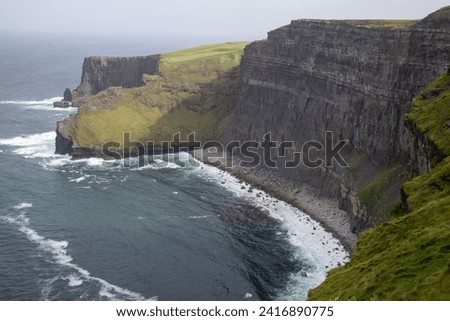 Panoramic view of the Cliffs of Moher in County Clare - Ireland