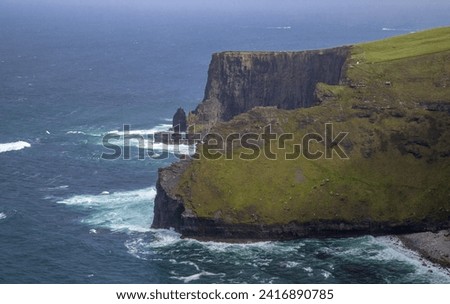 Panoramic view of the Cliffs of Moher in County Clare - Ireland
