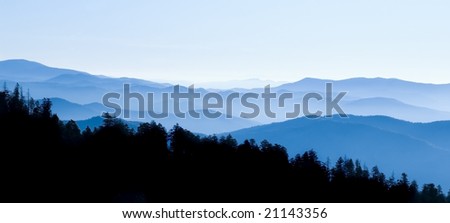 Panoramic View from Clingmans Dome, Great Smoky Mountains National Park, Tennessee