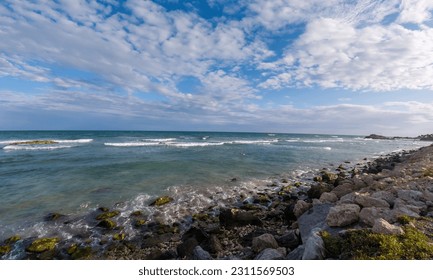 Panoramic view of the coastline and the beach of Tulum - Shutterstock ID 2311569503