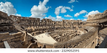 Panoramic view of the Colosseum arena floor.