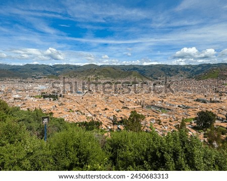 panoramic view from the Cristo Blanco viewpoint in the city of Cusco
