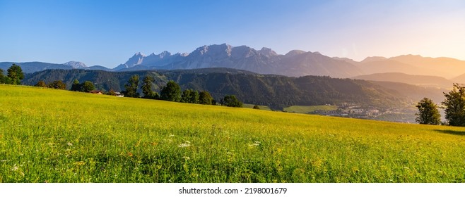 Panoramic view of Dachstein Mountain Group from Schladming