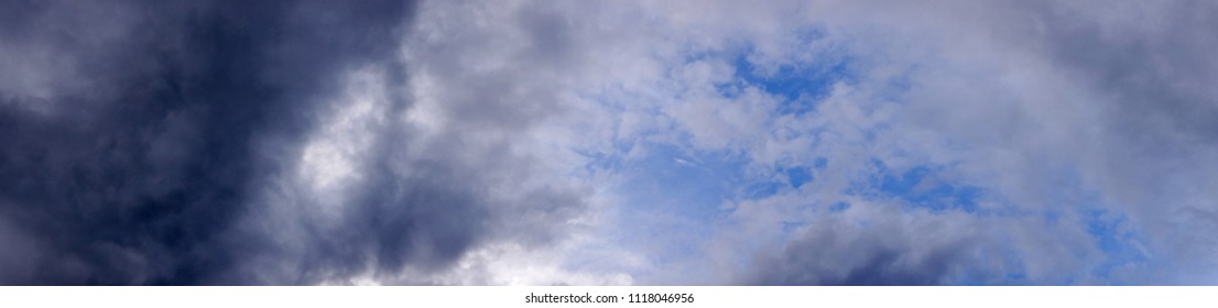 Panoramic view of dark rain clouds beginning to form in the sky