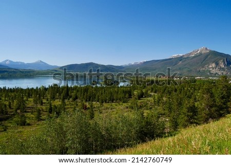 Panoramic view of Dillon Reservoir closest to Frisco. Colorado, USA. . High quality photo
