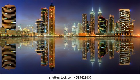 Panoramic View Of Dubai Business Bay, UAE