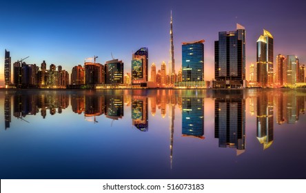 Panoramic View Of Dubai Business Bay, UAE