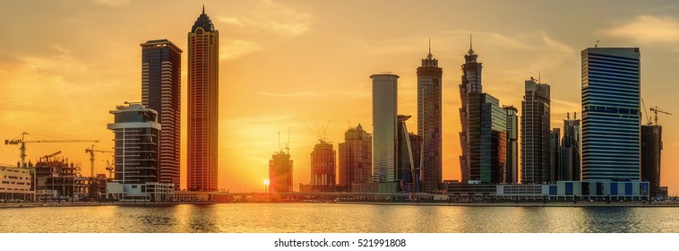 Panoramic View Of Dubai Business Bay, UAE