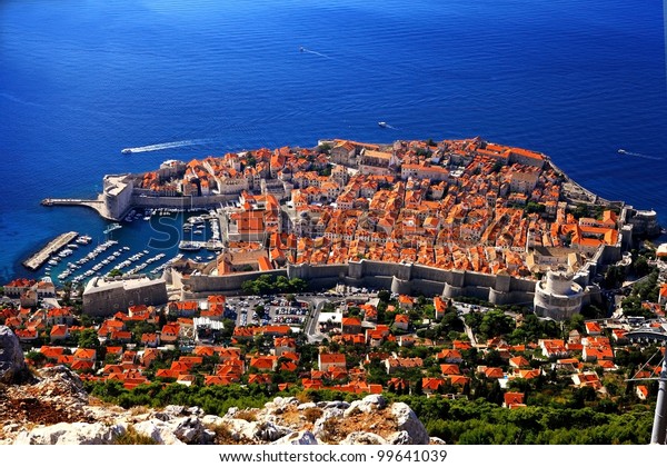 Panoramic View Dubrovnik City Blue Water Stock Photo (Edit Now) 99641039