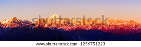 Winter sunset over snow-clad landscape in Guadalajara, Spain