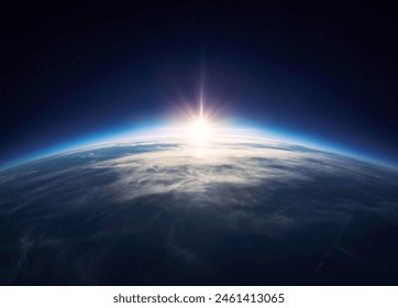 Panoramic view of the Earth, stars and galaxy. Planet Earth, view from space. Space fantasy. Elements of this image furnished by NASA. - Powered by Shutterstock