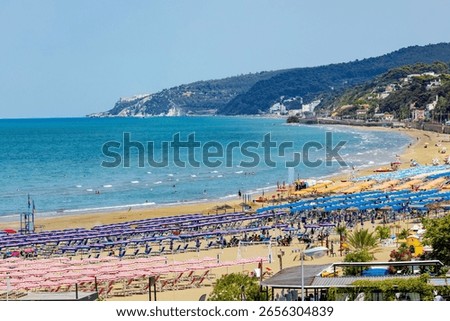 Panoramic view of the eastern beach of Rodi Garganico (Puglia, Italy)