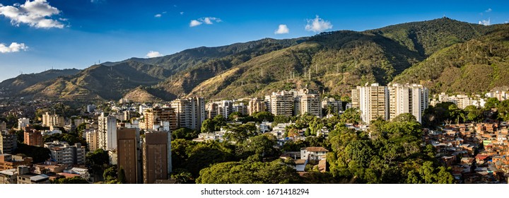 Panoramic View Of El Avila At Sunset. Caracas, Venezuela