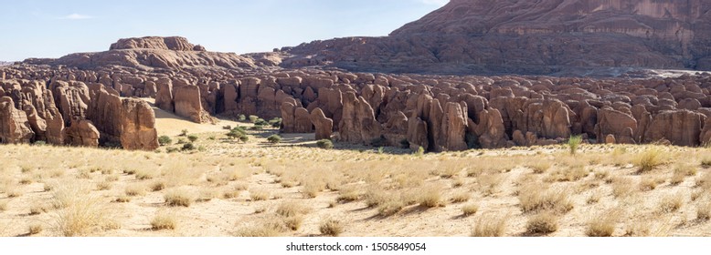 Panoramic View Of Ennedi Plateau, Sahara Desert In Chad, Africa