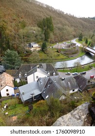 Panoramic View Of Esch Sur Sure, Grand Duchy Of Luxembourg, Europe