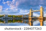 panoramic view at the famous tower bridge of london