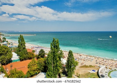 Panoramic view of Golden Sands beach, Bulgaria