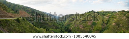 Panoramic view of the Great Rift Valley in Uganda, Africa
