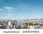 Panoramic view of Gwangju city from Sajik Park observatory in Gwangju, Korea