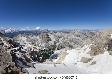 Panoramic view of of high mountains