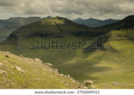 Panoramic view from Slættaratindur, the highest mountain in the Faroe Islands