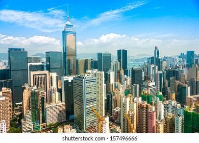 Panoramic view of Hong Kong skyline. China. - Shutterstock ID 157496666