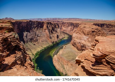 Panoramic view of Horseshoe Bend in Arizona