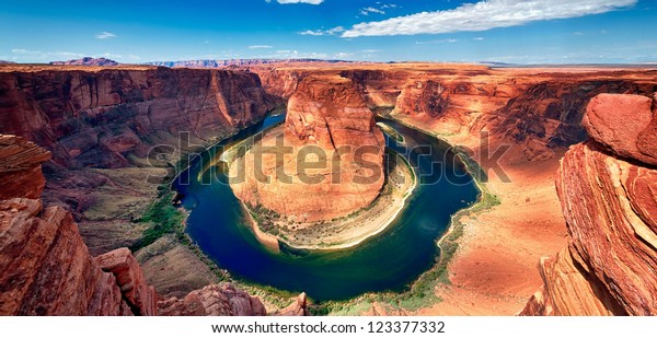 Panoramic View Horseshoe Bend Utah Usa Stock Photo Edit Now