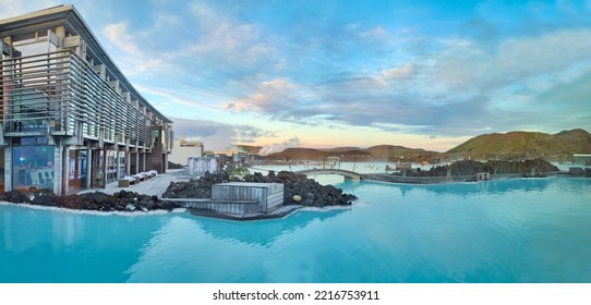 Panoramic view of hot spring Blue Lagoon, Iceland - Shutterstock ID 2216753911