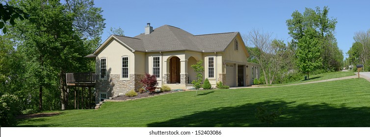 Panoramic View Of House On A Sunny Day